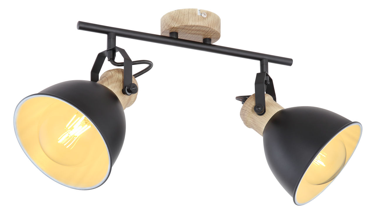 Globo Lighting - WIHO - Strahler Metall schwarz, 2x E27
