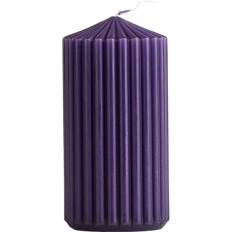 Kubbelys 12 cm ø 6 cm rillet 40 timer lilla