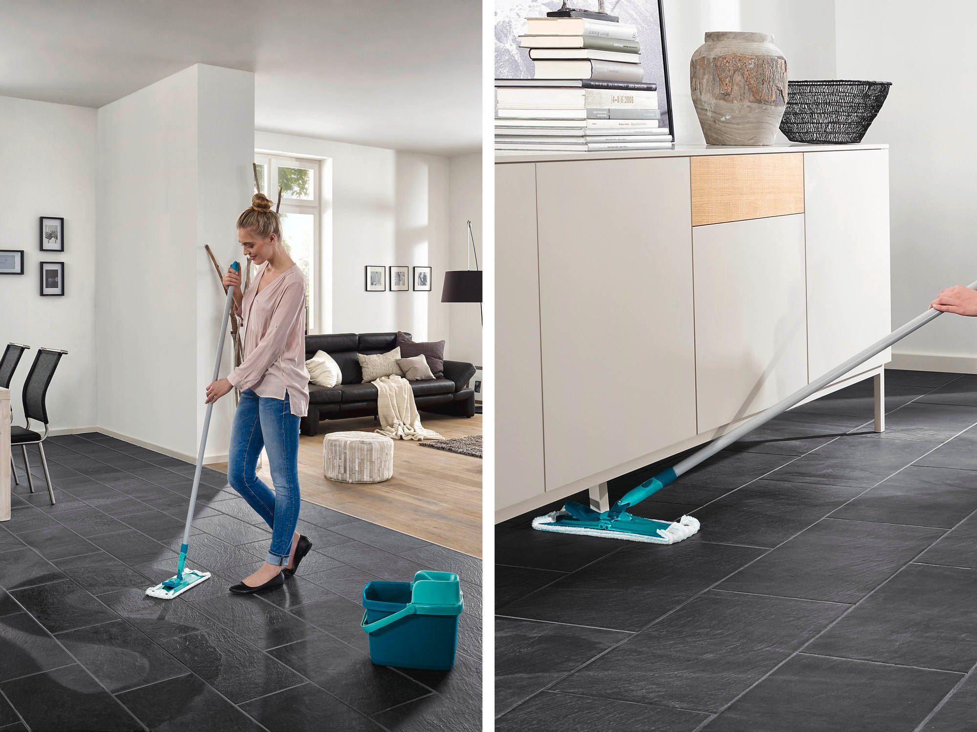 Leifheit Wischtuchpresse Set Combi M + Wischbezug duster static