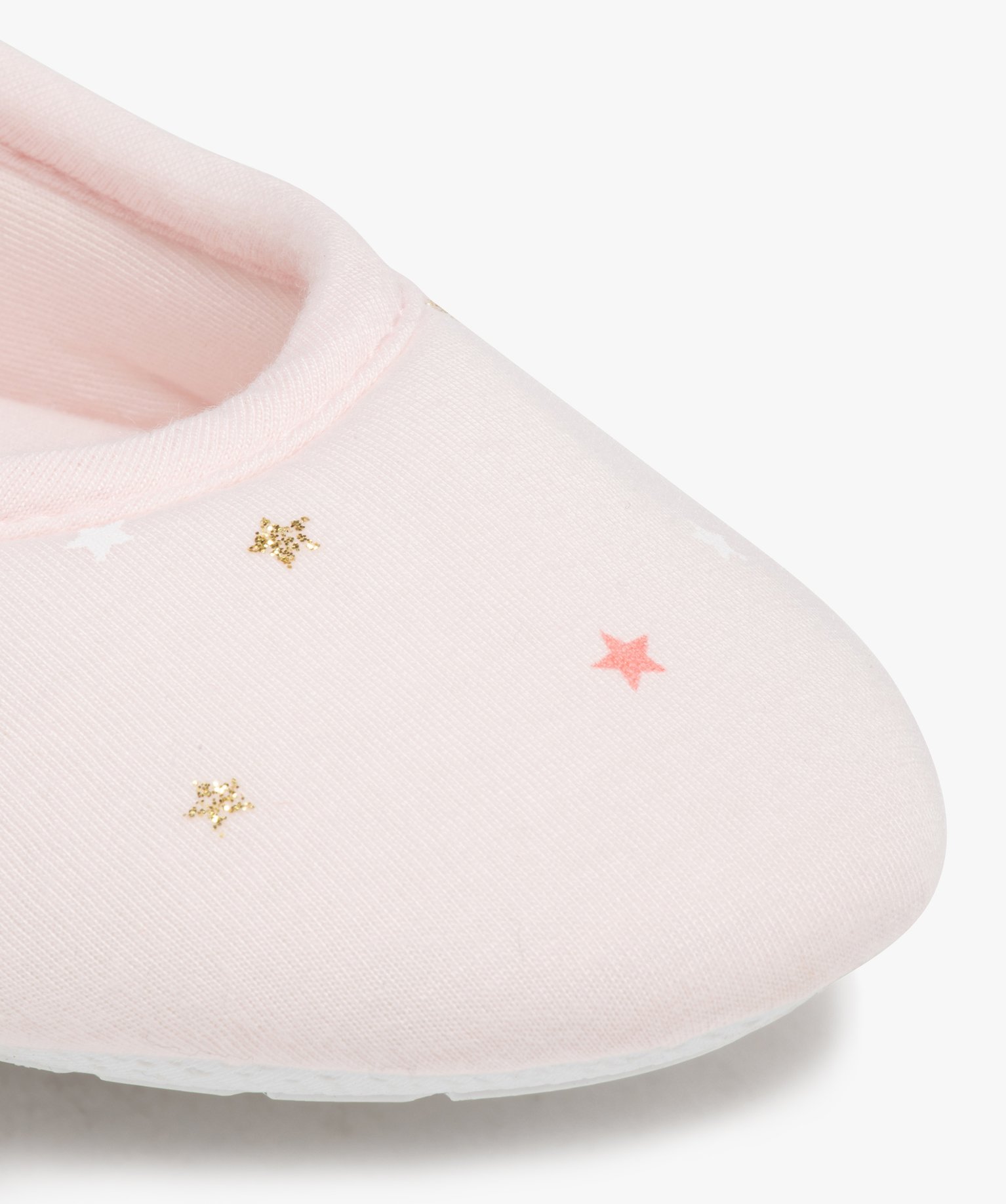 Chaussons femme ballerines en jersey à motif étoilé rose | GEMO