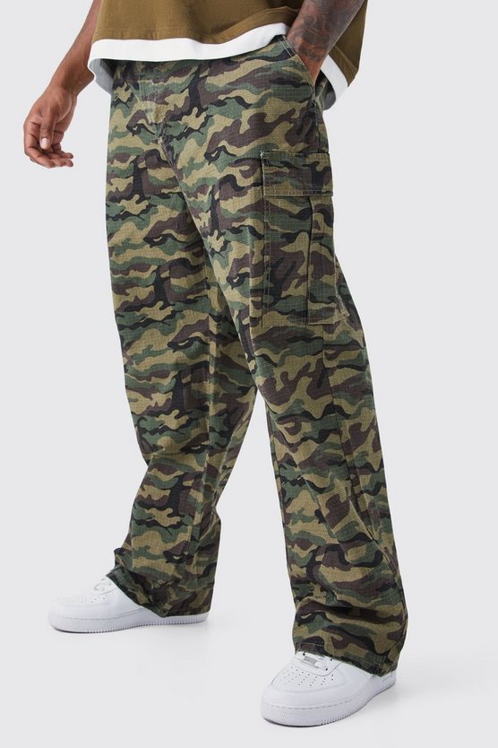 Plus lockere Camouflage Cargo-Hose mit Schnür-Detail