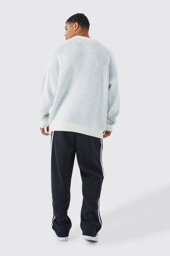 Oversize Fußball-Pullover mit V-Ausschnitt
