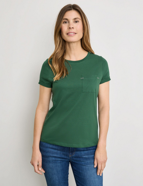T-Shirt aus Baumwolle mit Ziersteinchen
