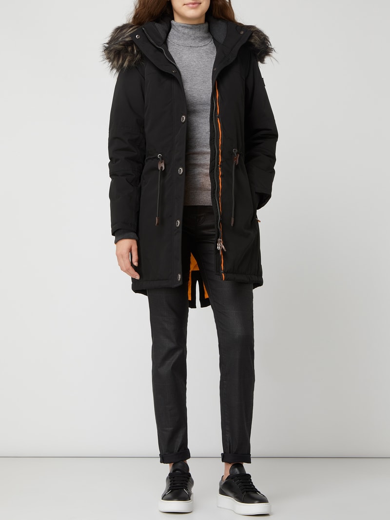 Funktionsjacke mit abnehmbarem Webpelz im Modell 'Wolkenlos 878' in schwarz