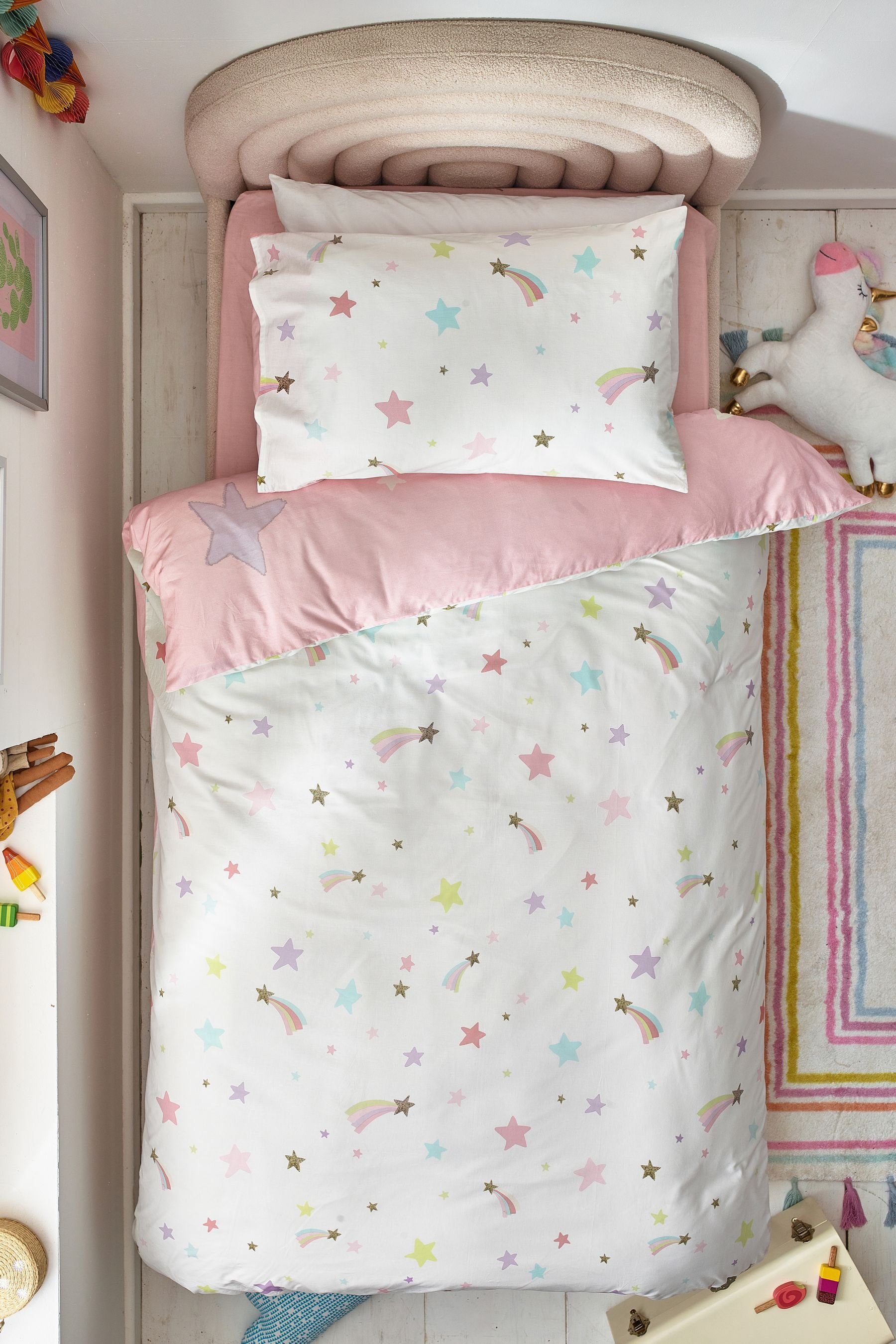 Bett-Set, Bettgarnitur, Einhorn-Print, Next, Bezug: Baumwolle