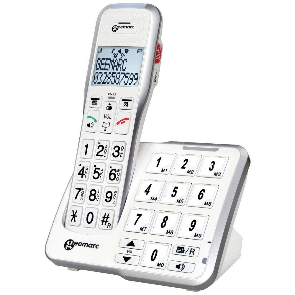 Geemarc schnurloses Seniorentelefon Seniorentelefon (Anrufbeantworter, Foto-Tasten)