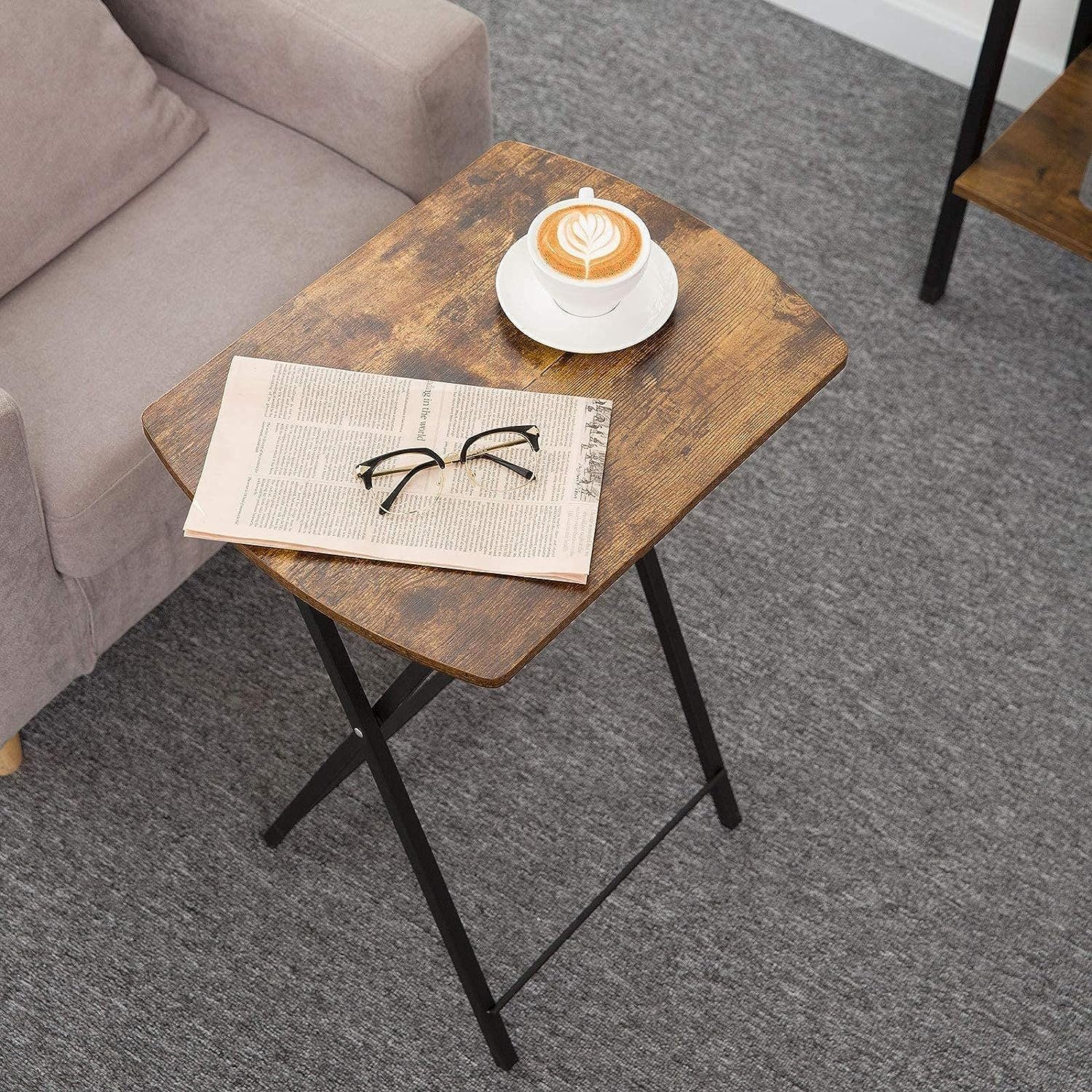 Hoobro Klapptisch Beistelltisch Klappbar, Kleiner Sofatisch, Tablett Tisch