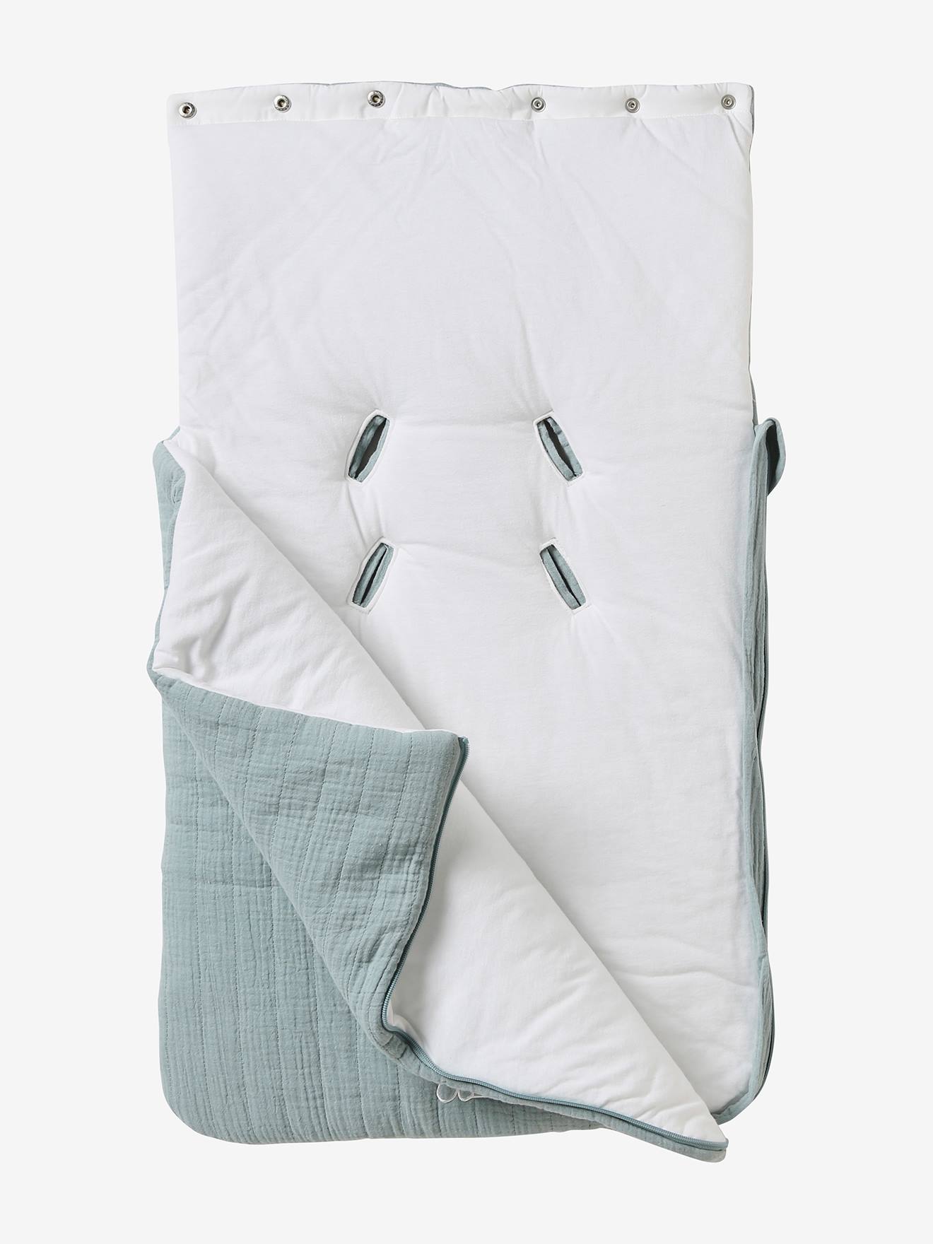 Vertbaudet Baby Sommer-Ausfahrsack Oeko-Tex - graublau waldfreunde