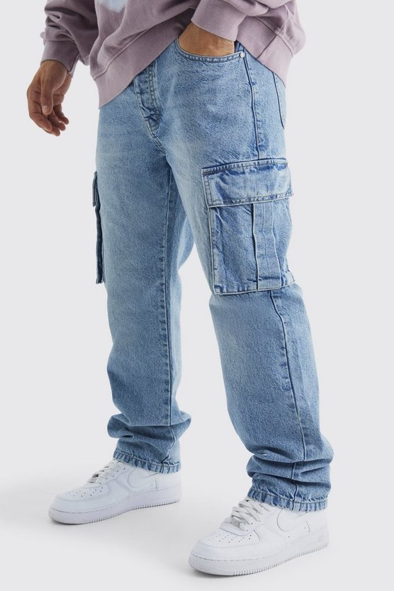 Lockere Cargo-Jeans