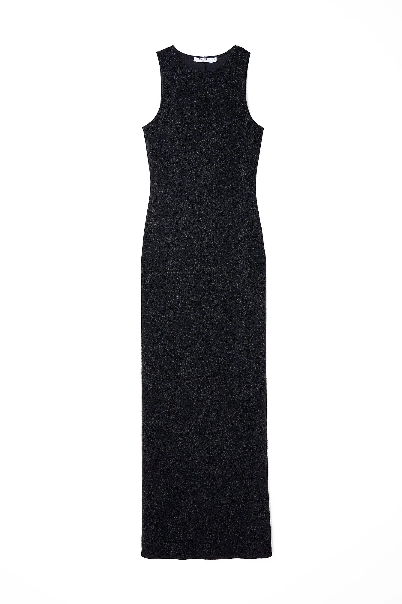 Ärmelloses Jacquard-Maxikleid mit Glitzer