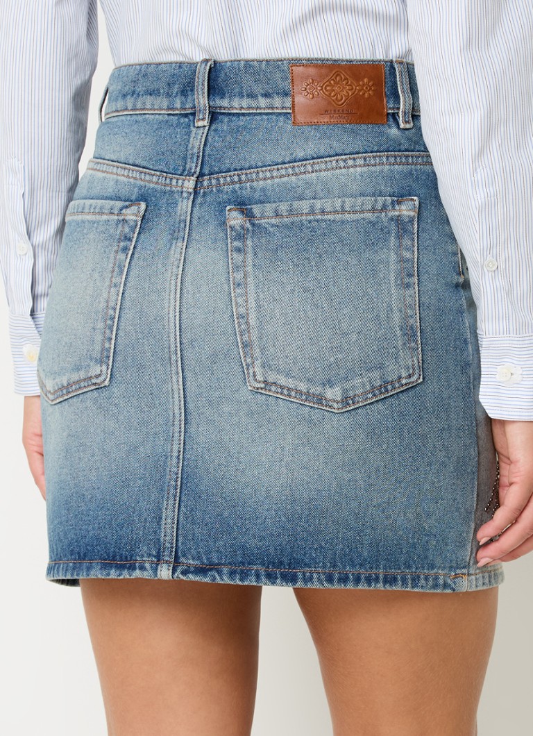 Fusta mini din denim cu împânzire MaxMara Apice