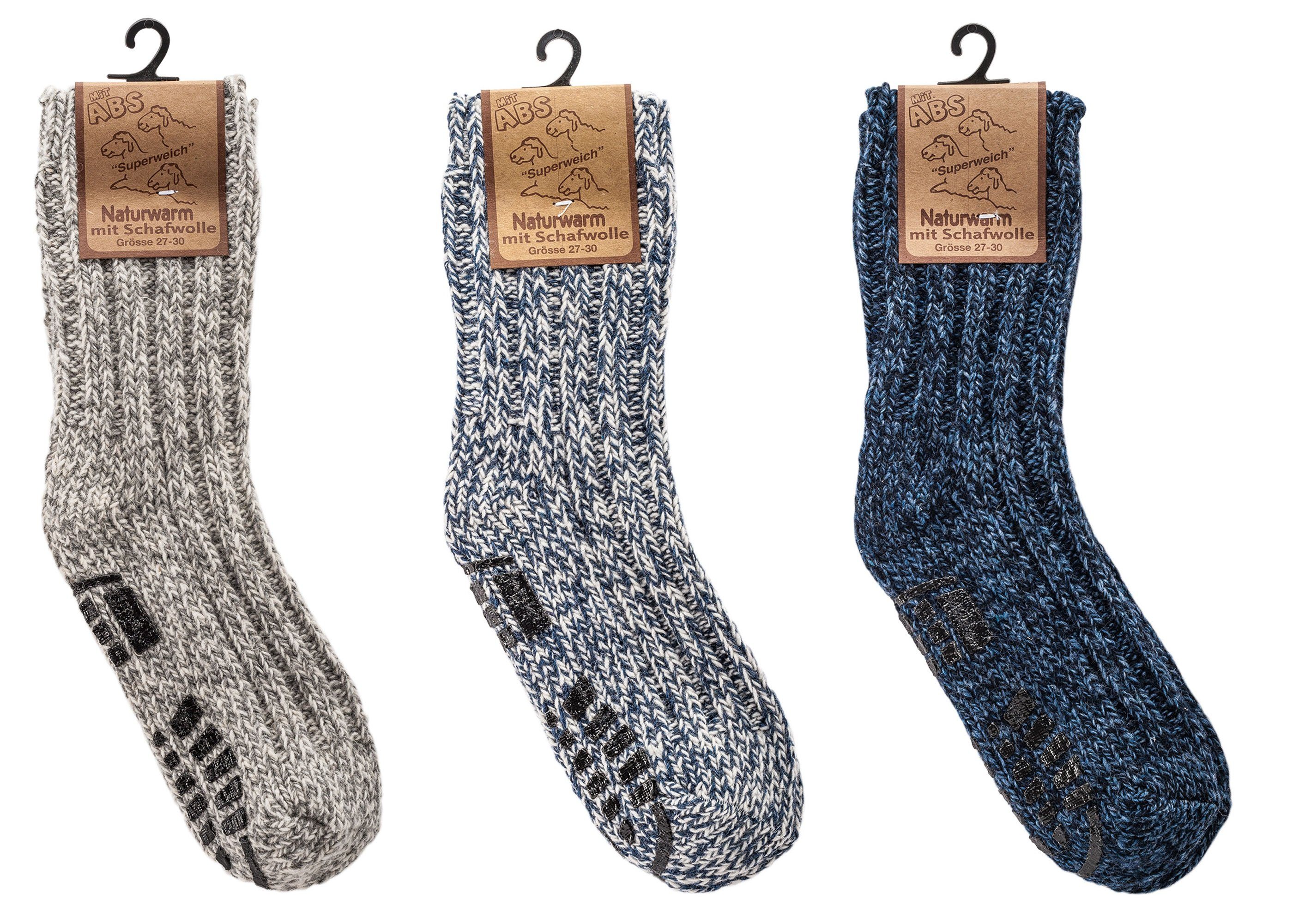 TippTexx 24 ABS-Socken 3 Paar superweiche ABS Norwegersocken Stoppersocken für Kinder & Babys