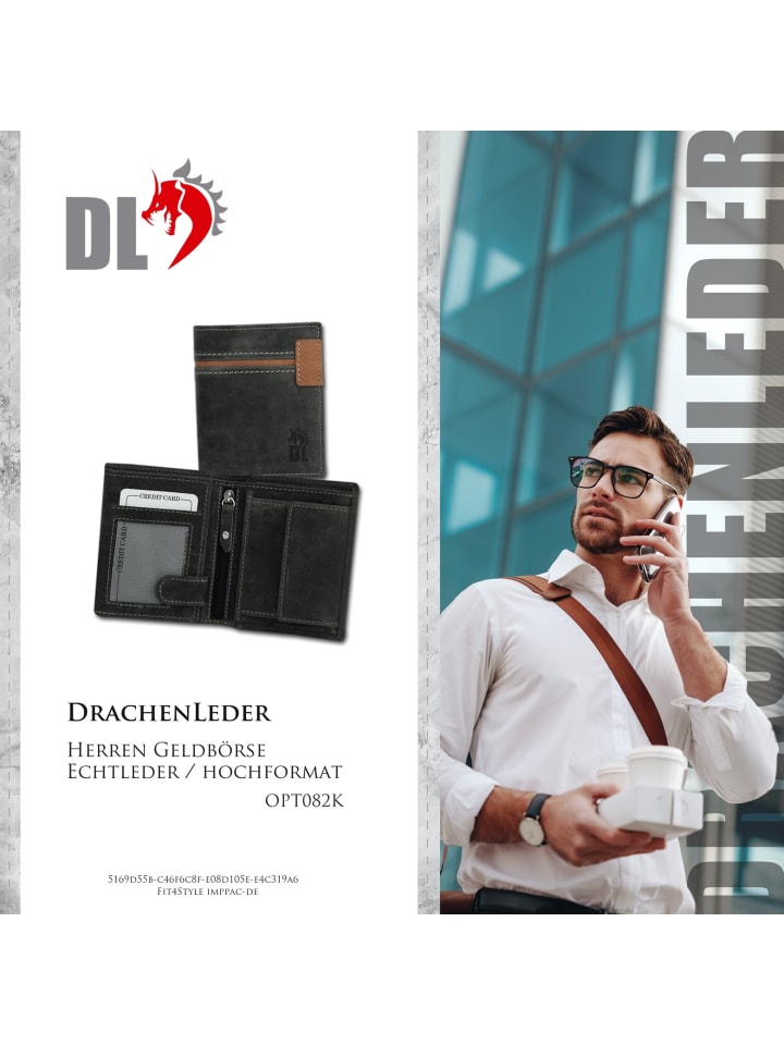 DrachenLeder Portemonnaie Leder Herren Geldbörse Serie Marc günstig kaufen onesize