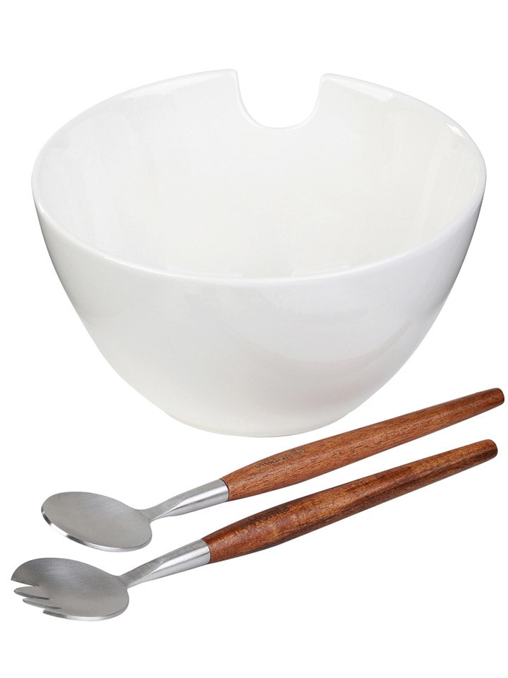 Homla 3tlg. Salat-Servierset ''Mooka'' in Weiß - Ø 24 cm günstig kaufen onesize