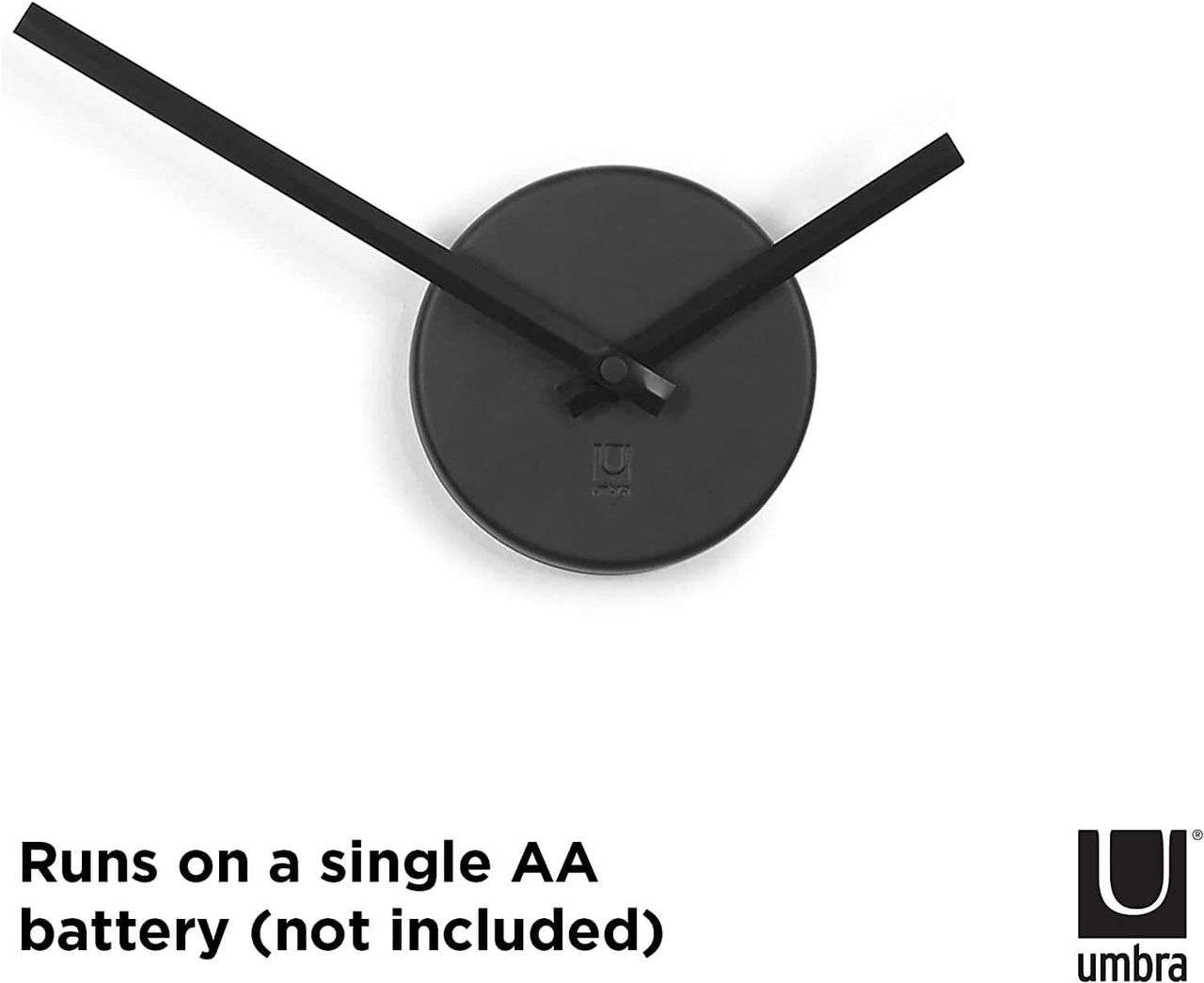 trends4cents Umbra BLINK DIY Quarz Wanduhr ohne Rahmen als Wanddekoration aus Metall mit Ziffern zum Aufkleben