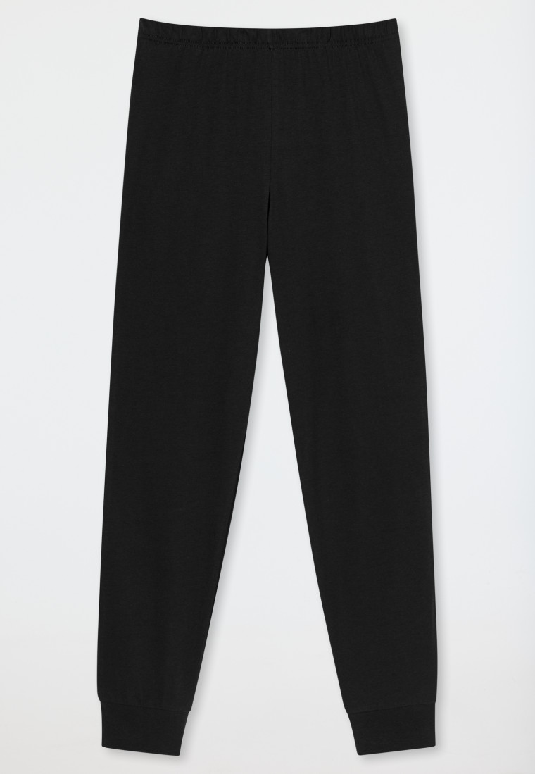 Schlafanzug lang Bündchen grau-meliert - Nightwear