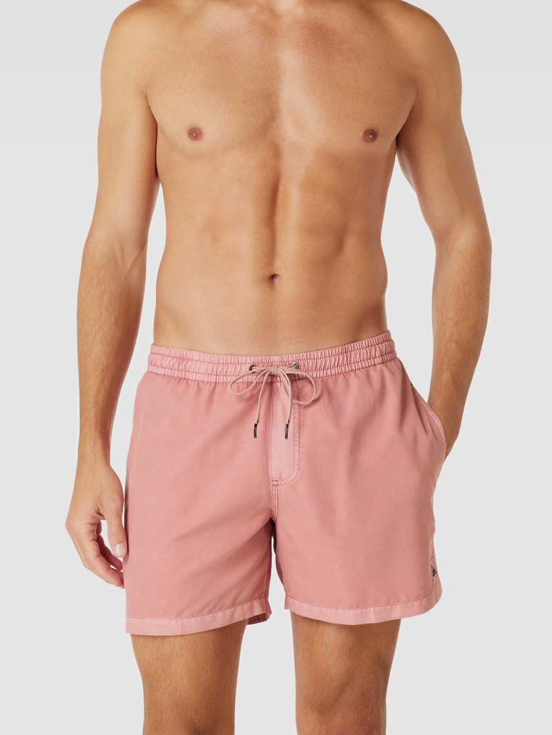 Badehose mit Label-Details Modell 'EVERYDAY SURF WASH' in koralle