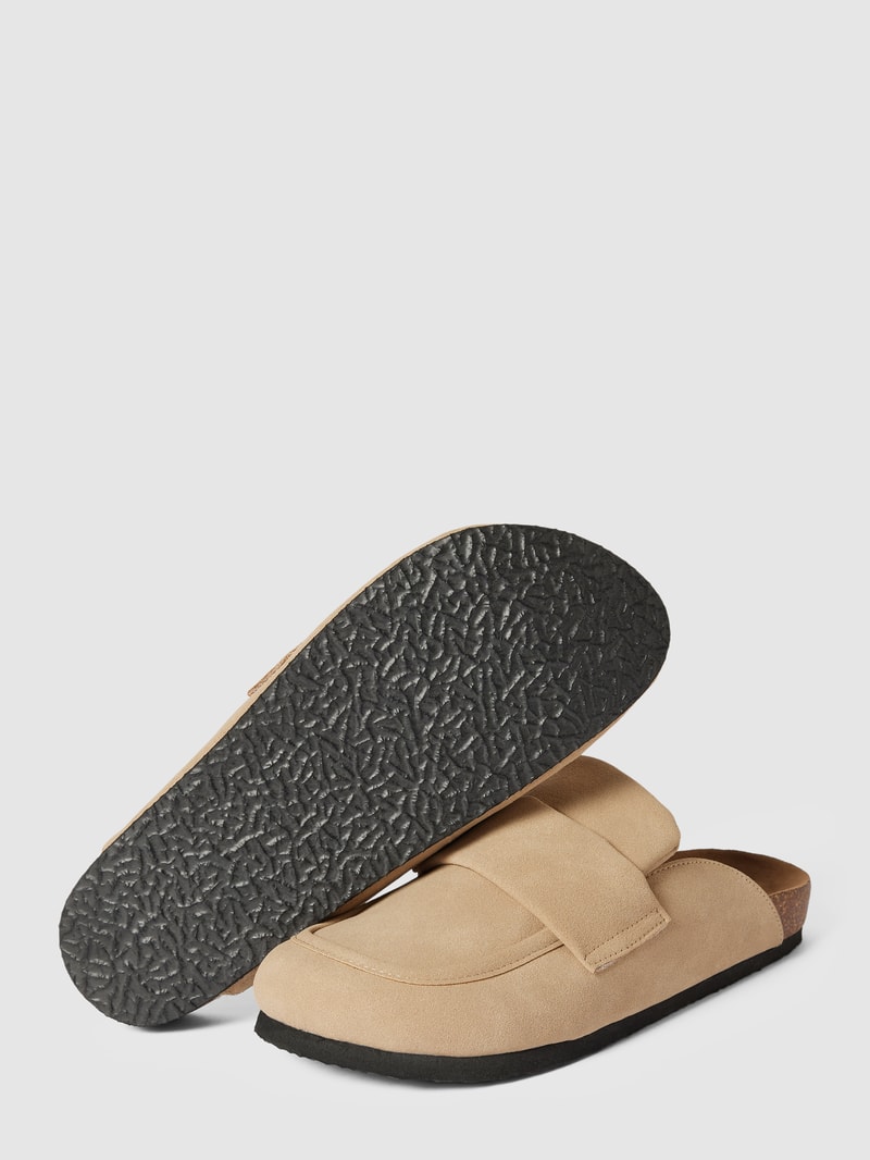 Pantoletten mit Zierbesatz Modell 'HUSTON' in beige