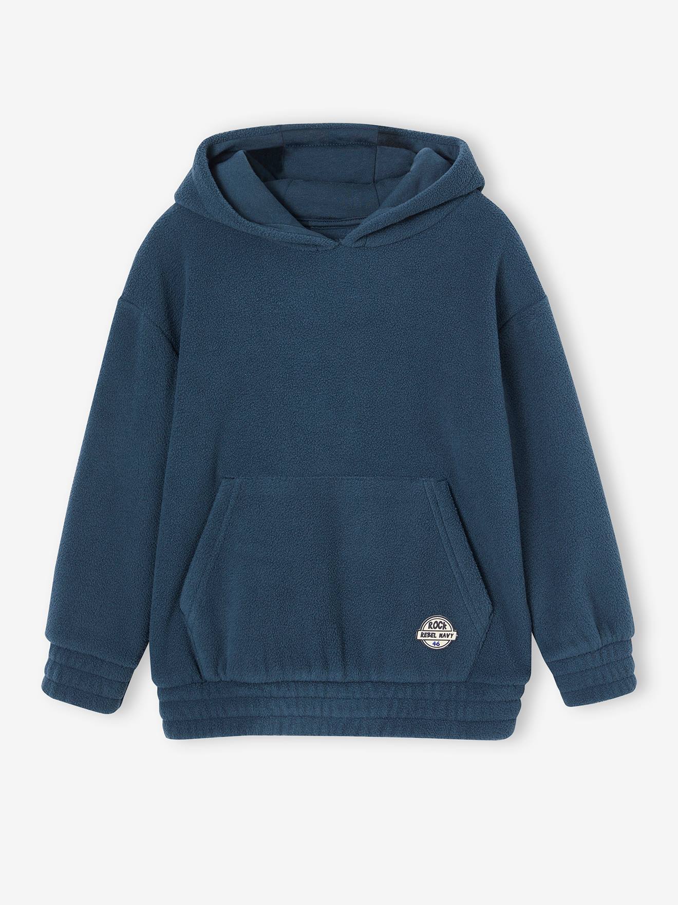 Vertbaudet Jungen Fleecepullover mit Kapuze - nachtblau