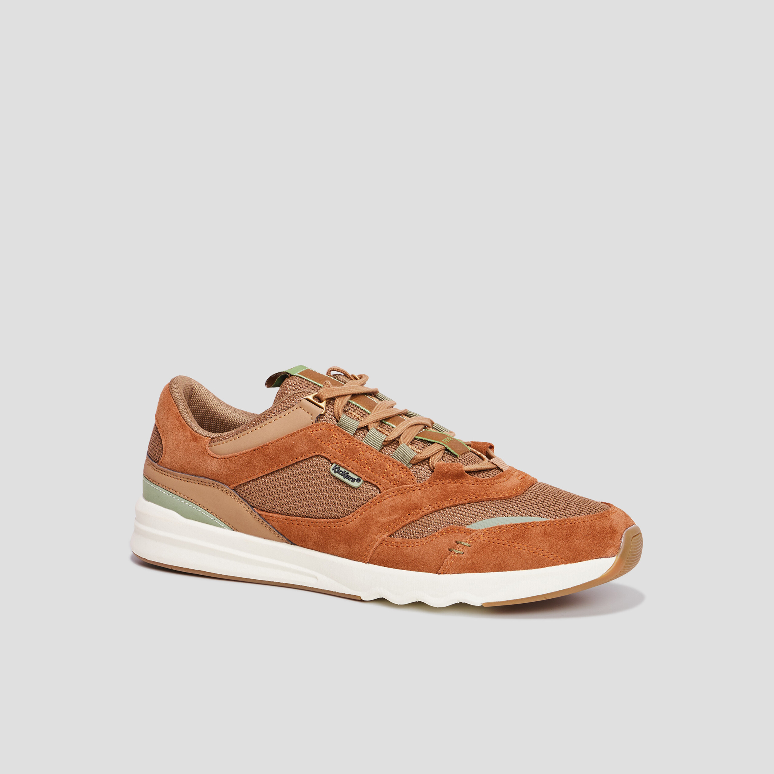 Baskets running en cuir Kickers Koolflex marron homme | La Halle