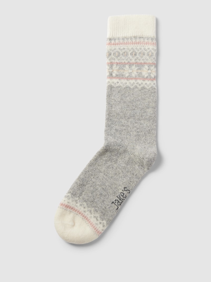 Socken mit Allover-Muster in hellgrau meliert
