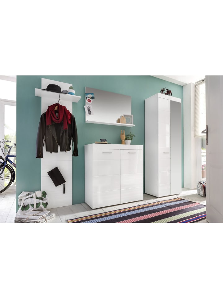 ebuy24 Garderobenaufstellung Amira B Weiß 233 x 38 cm günstig kaufen onesize