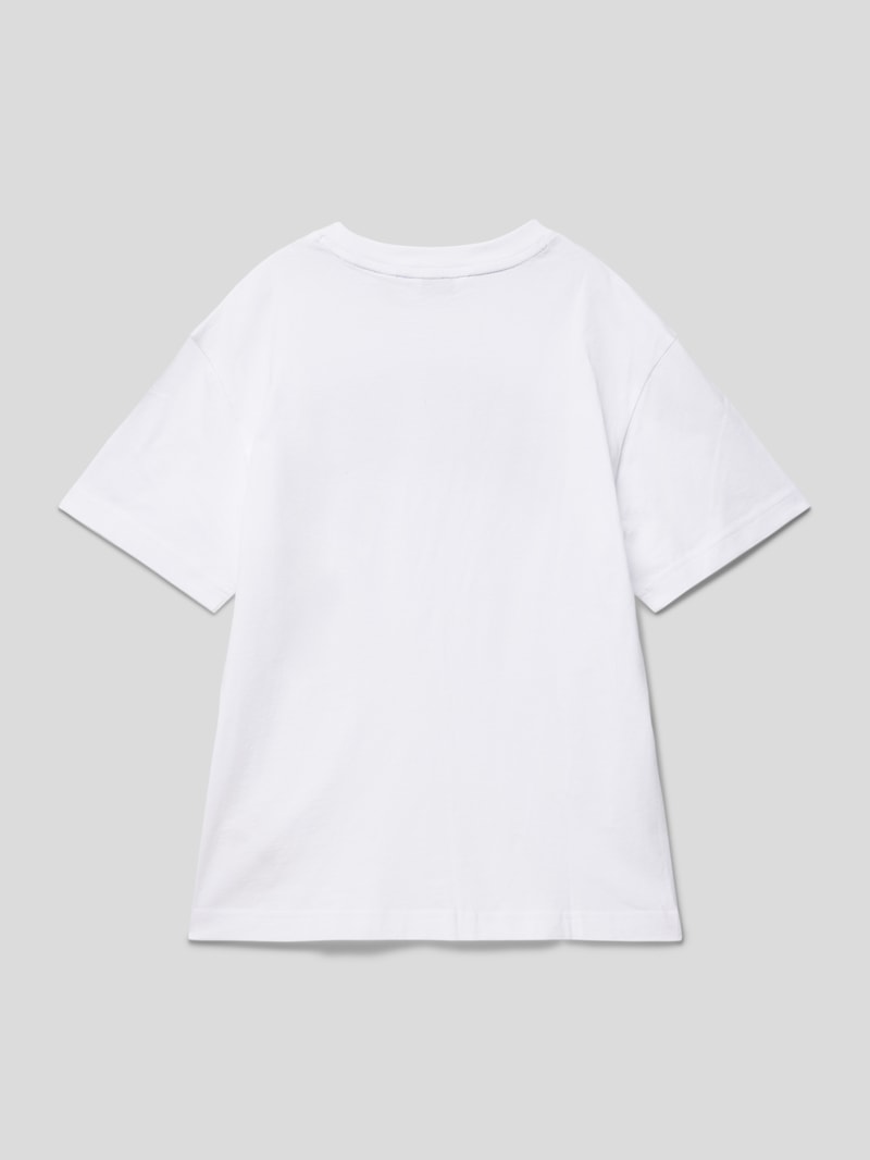 Oversized T-Shirt mit Label-Print in weiß