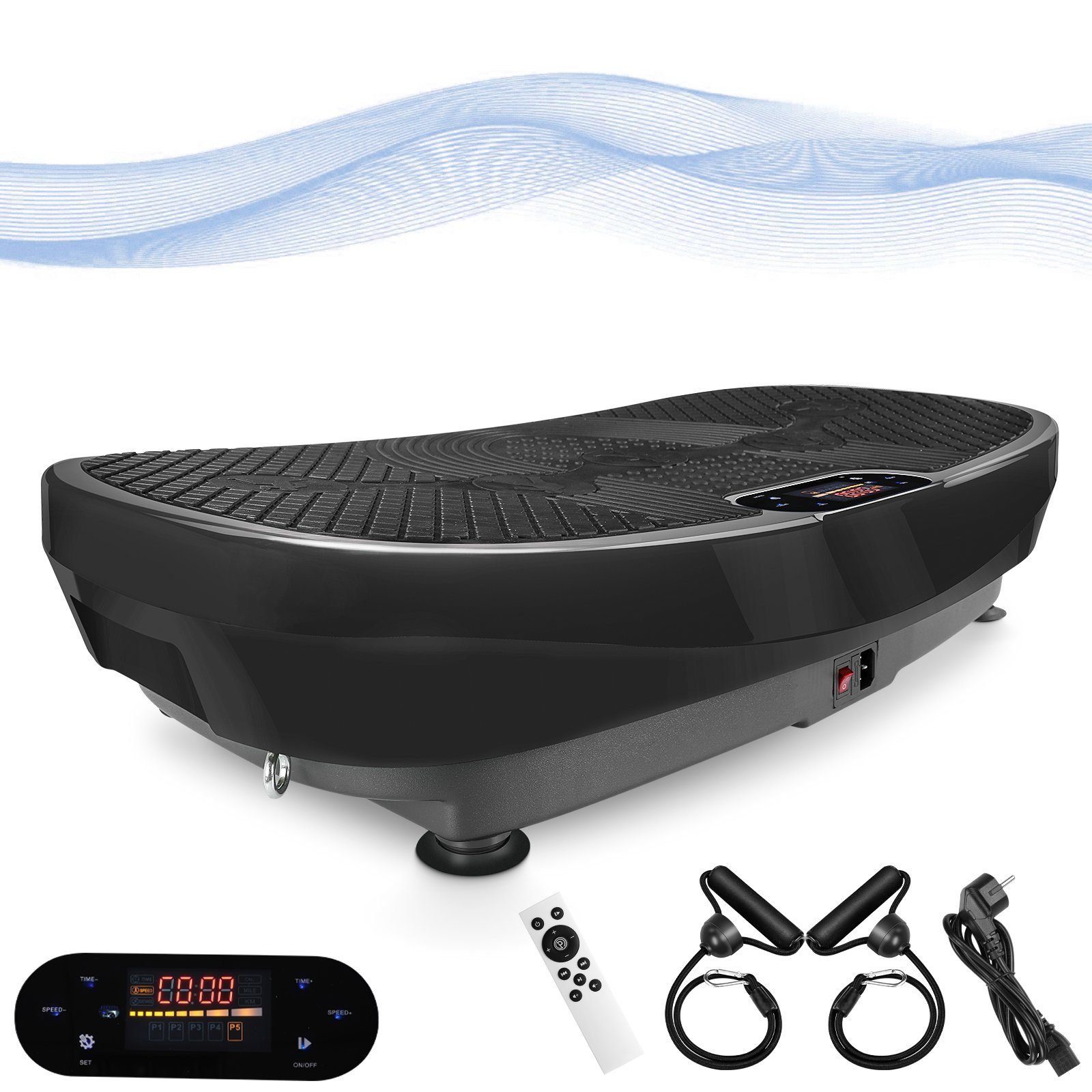 MVPower Vibrationsplatte, 1000,00 W, 120 Intensitätsstufen, (Ganzkörpertraining zu Hause, Fettverbrennung, Muskel Bauen)