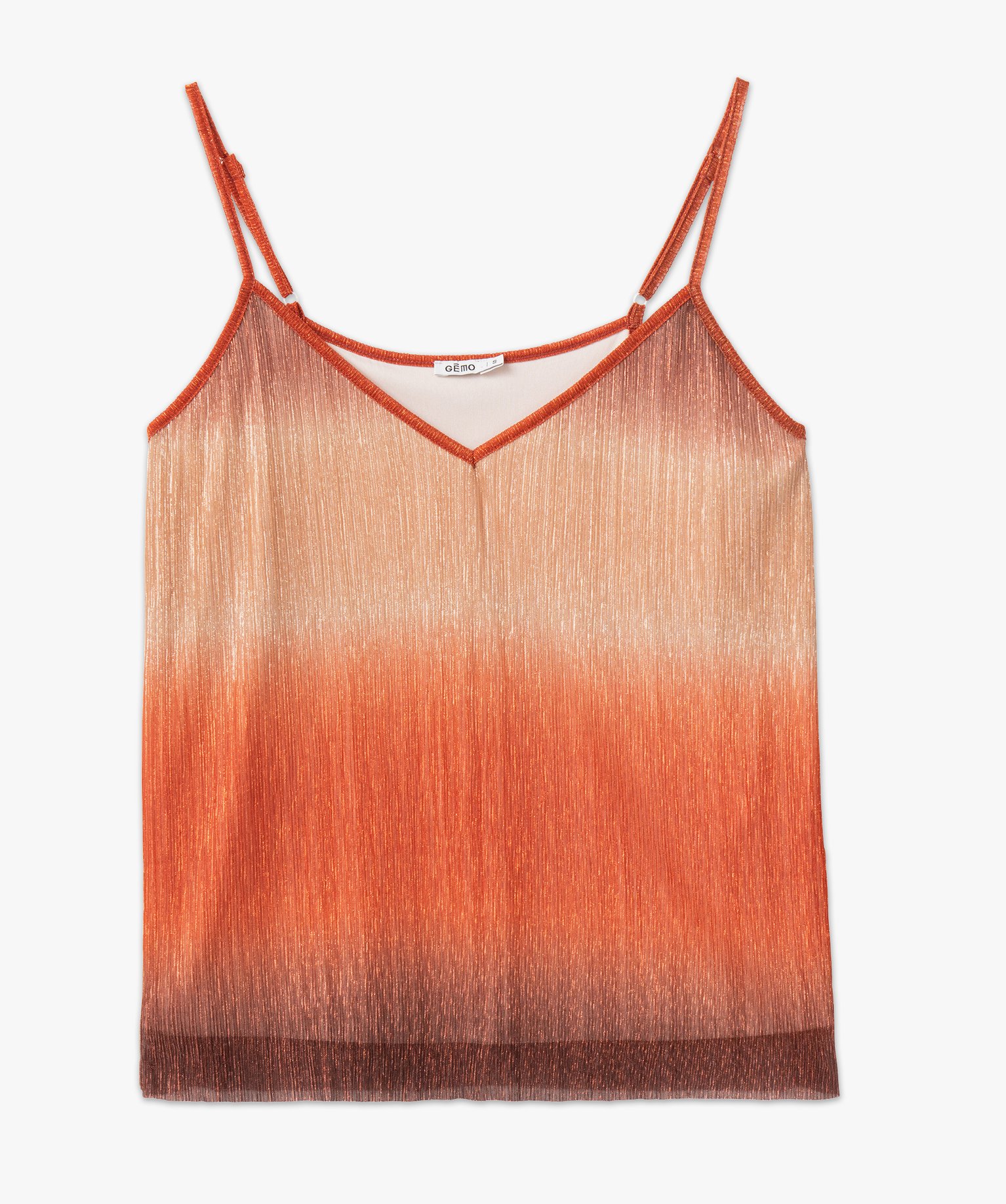 Débardeur en voile plissé brillant femme multicolore | GEMO