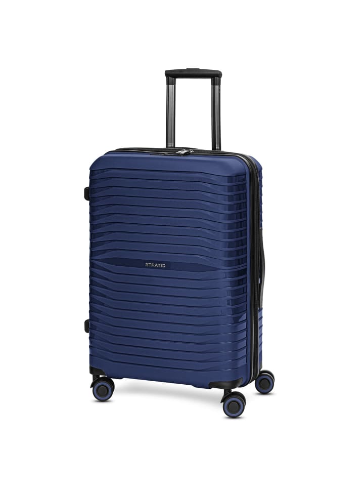 Stratic Shine 4 Rollen Kofferset 3-teilig mit Dehnfalte in navy blue günstig kaufen onesize