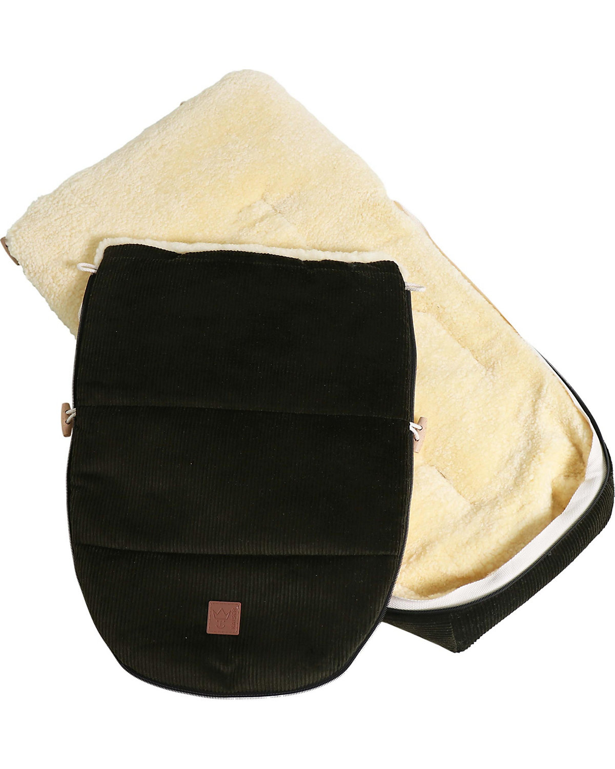 FILIA CORD Babyschalen Fußsack, Lammfell medizin, Fb. olive green