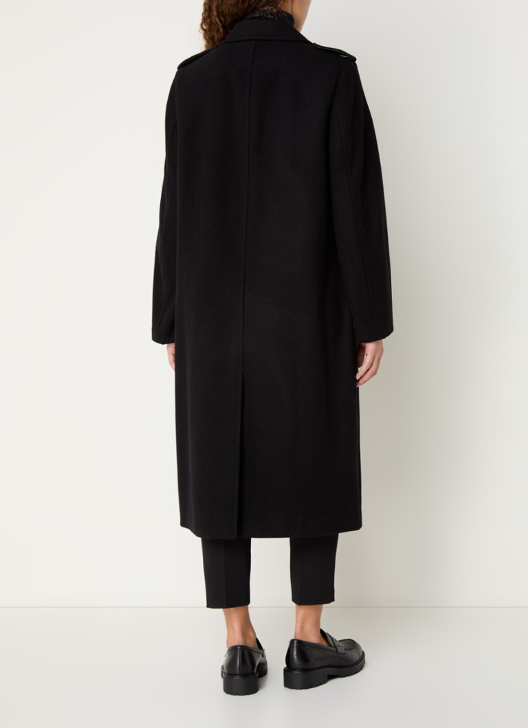 Benetton Double-breasted coat in wool blend with valve pockets