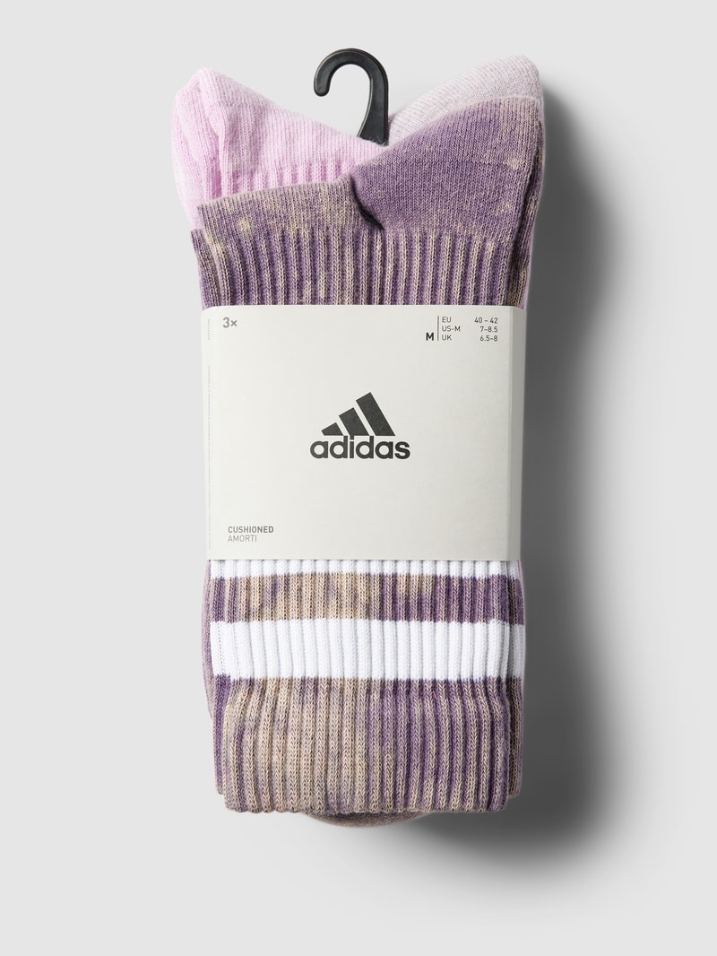 Socken mit Label-Stitching im 3er-Pack in flieder