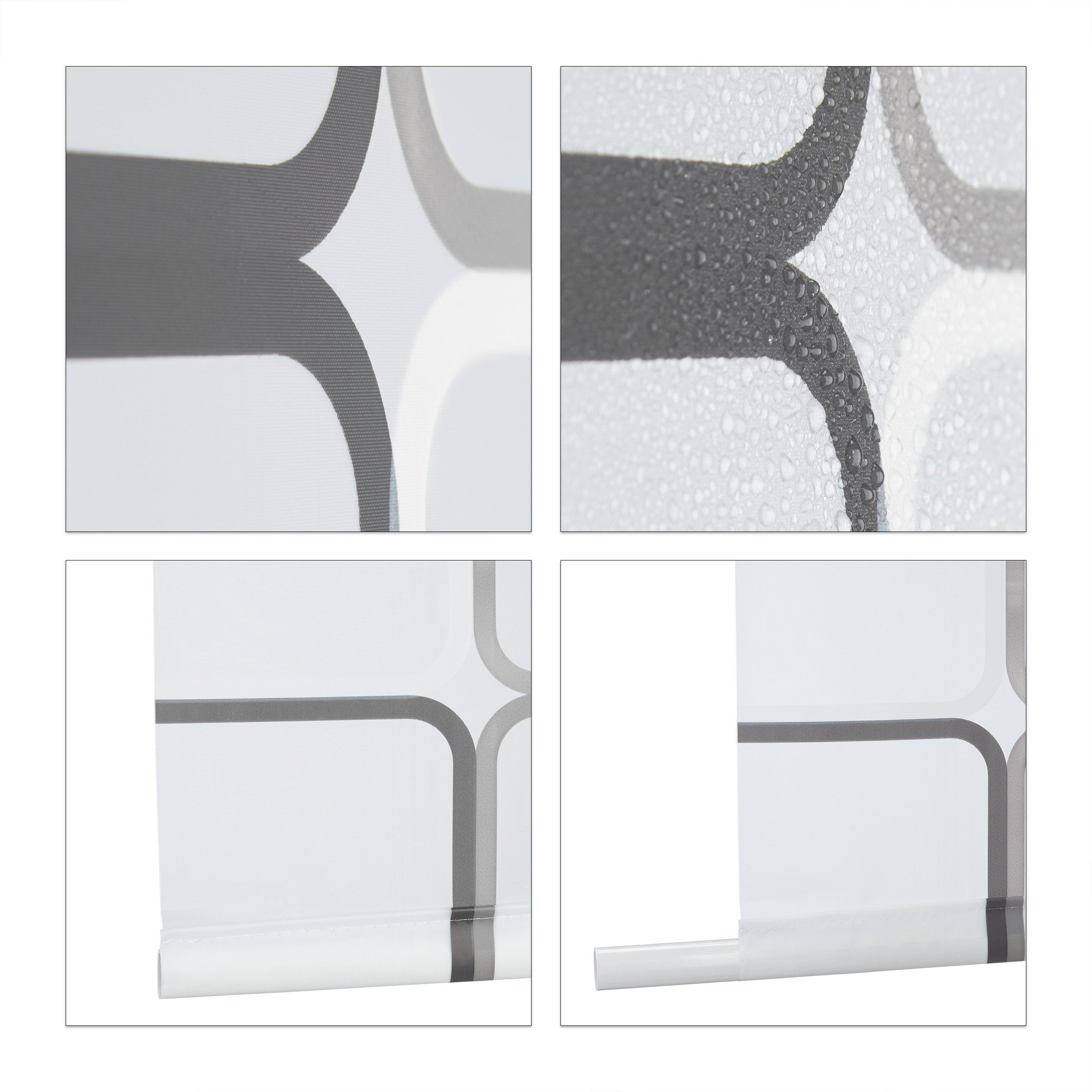 relaxdays Duschrollo Duschrollo SQUARE Breite 60 cm, 60x240cm