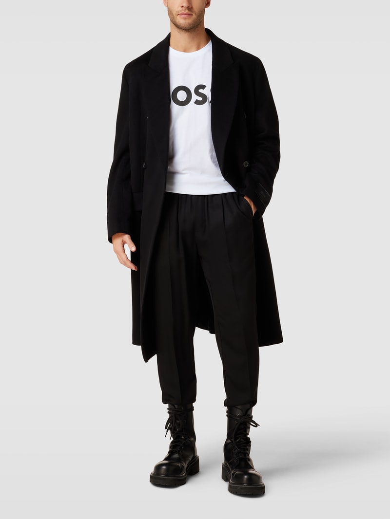T-Shirt mit Label-Print in weiß