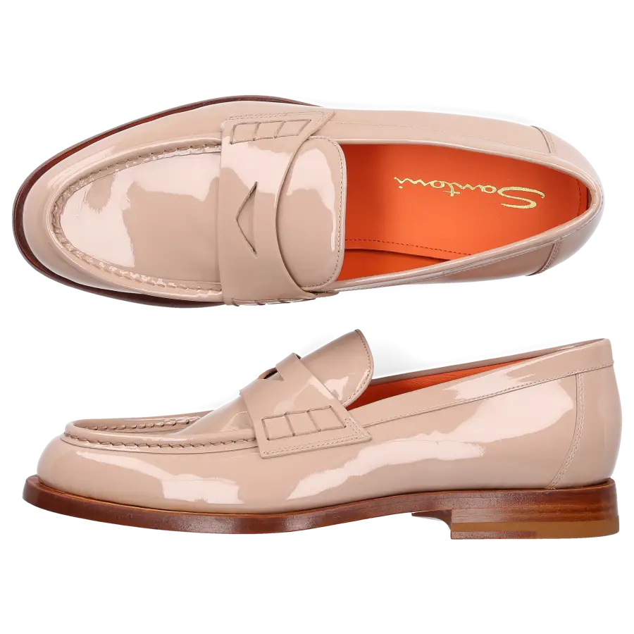 Santoni - Loafer 59462 Lackleder - beige