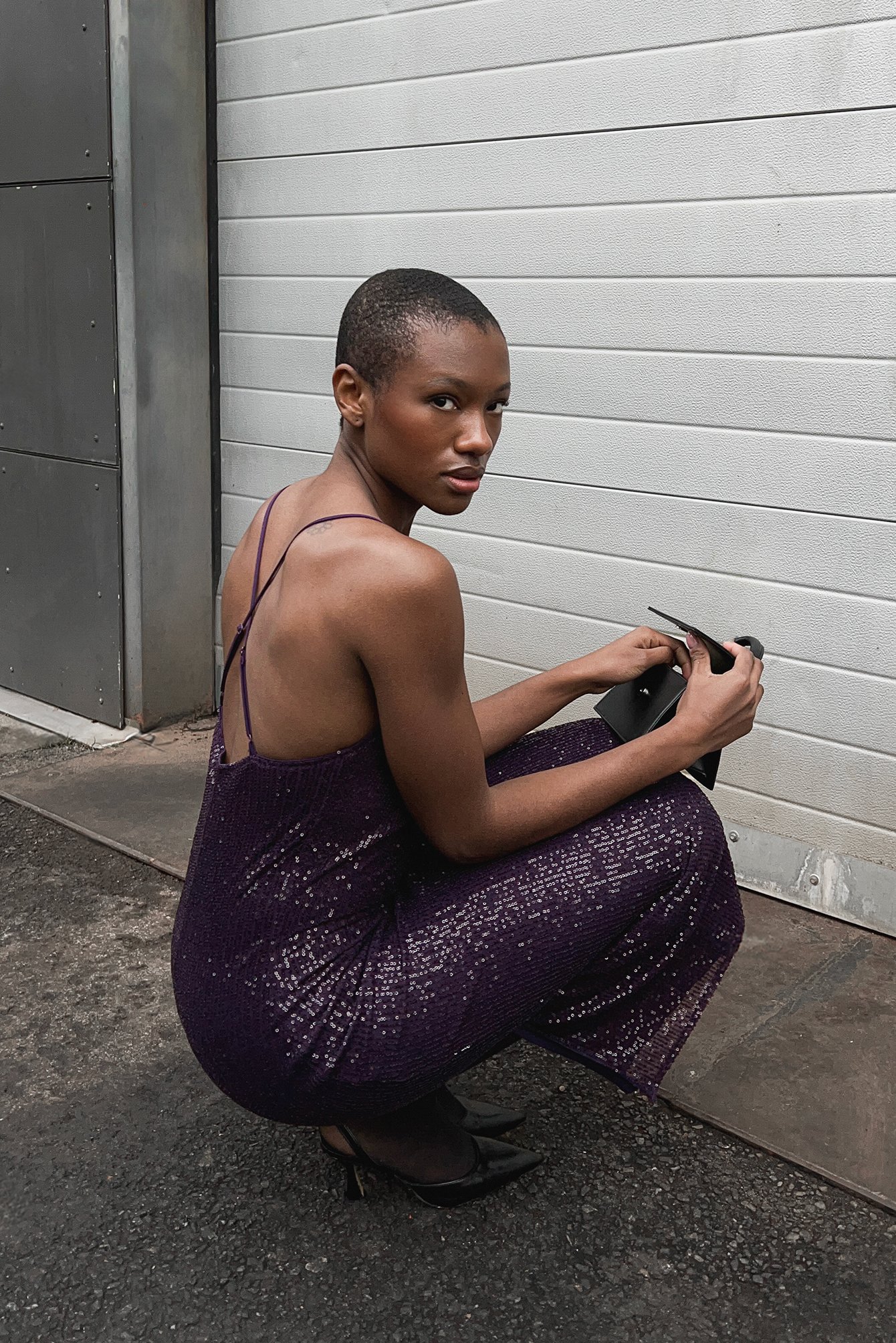 Midikleid mit Pailletten