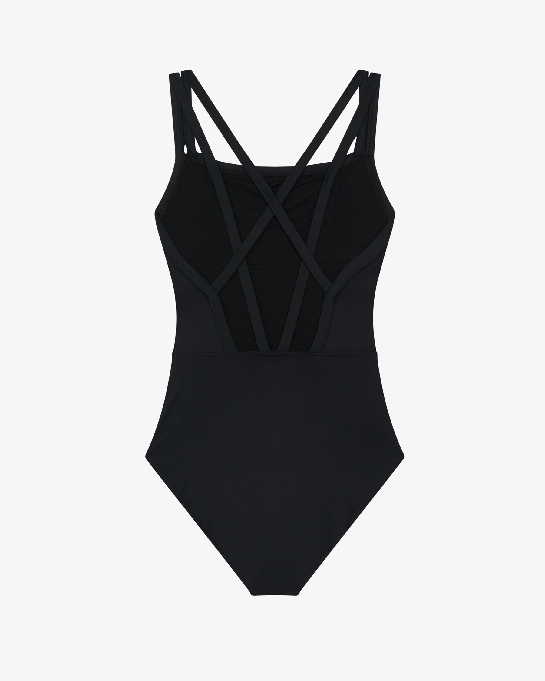 Thin straps crossed front leotard