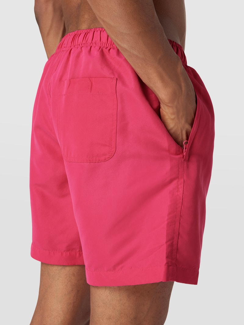 Badehose mit Logo-Stitching in pink