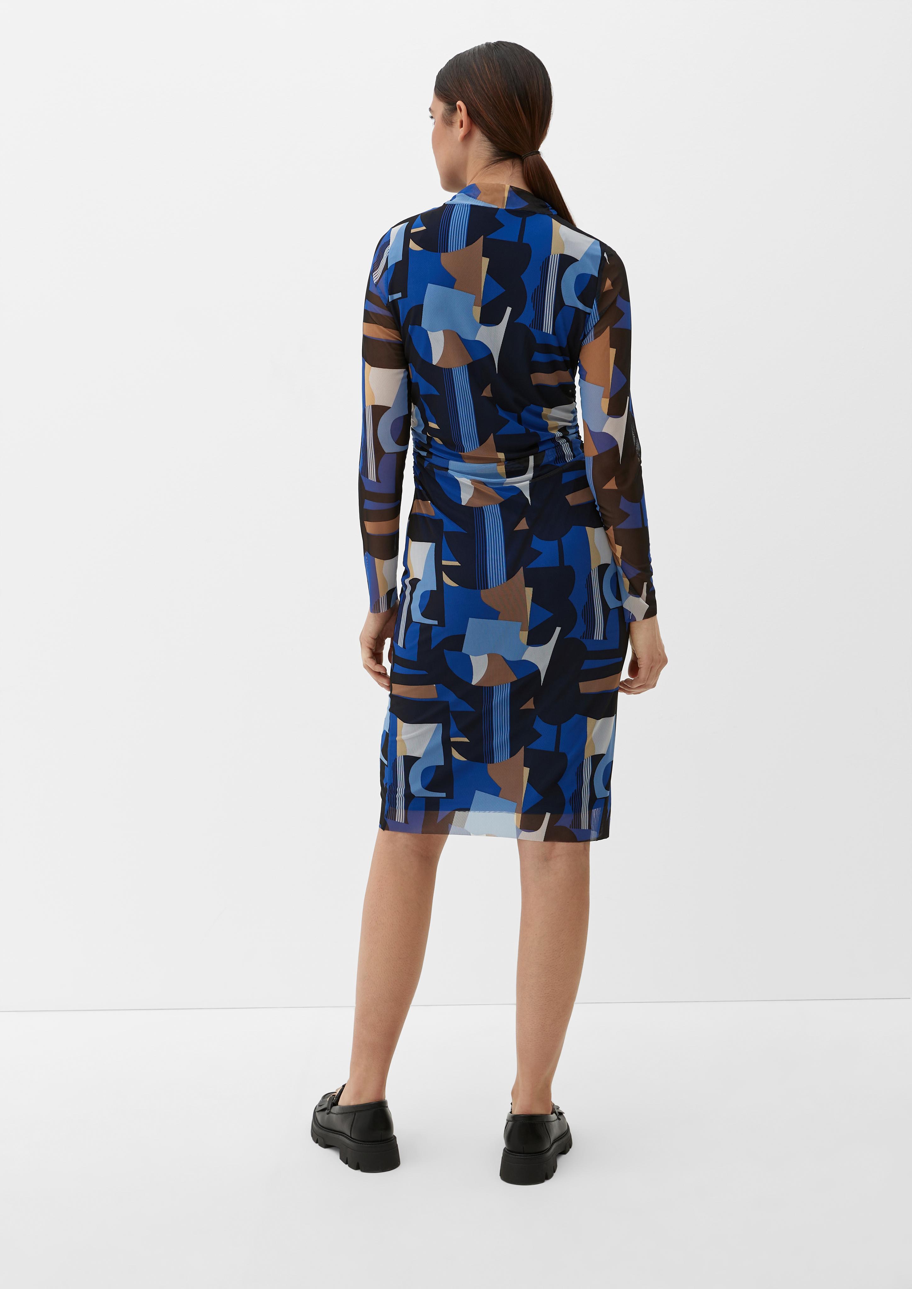 Mesh-Kleid mit Allover-Print  2129970-55A2