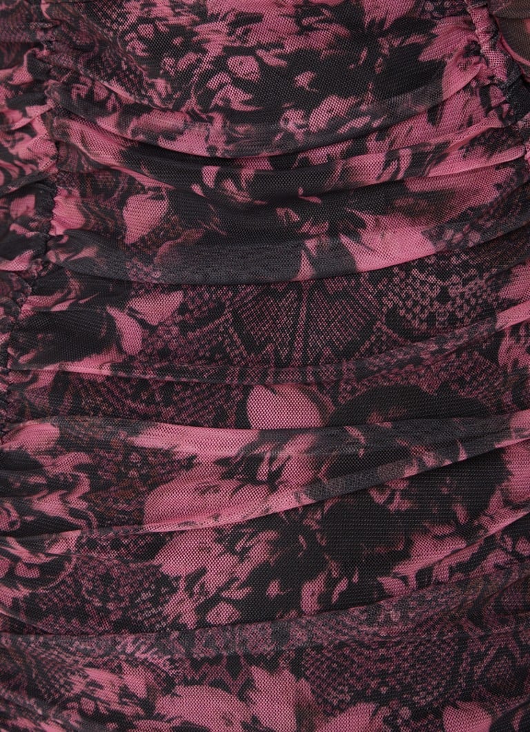 Abito corto in maglia NIKKIE Augusta con maniche a sbuffo e stampa floreale