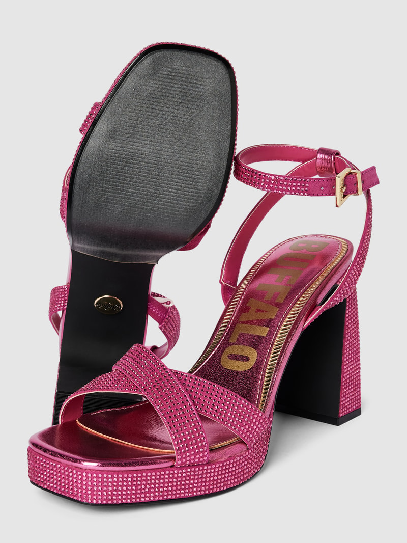 Sandaletten mit Ziersteinbesatz Modell 'CHERRY SPARK' in pink