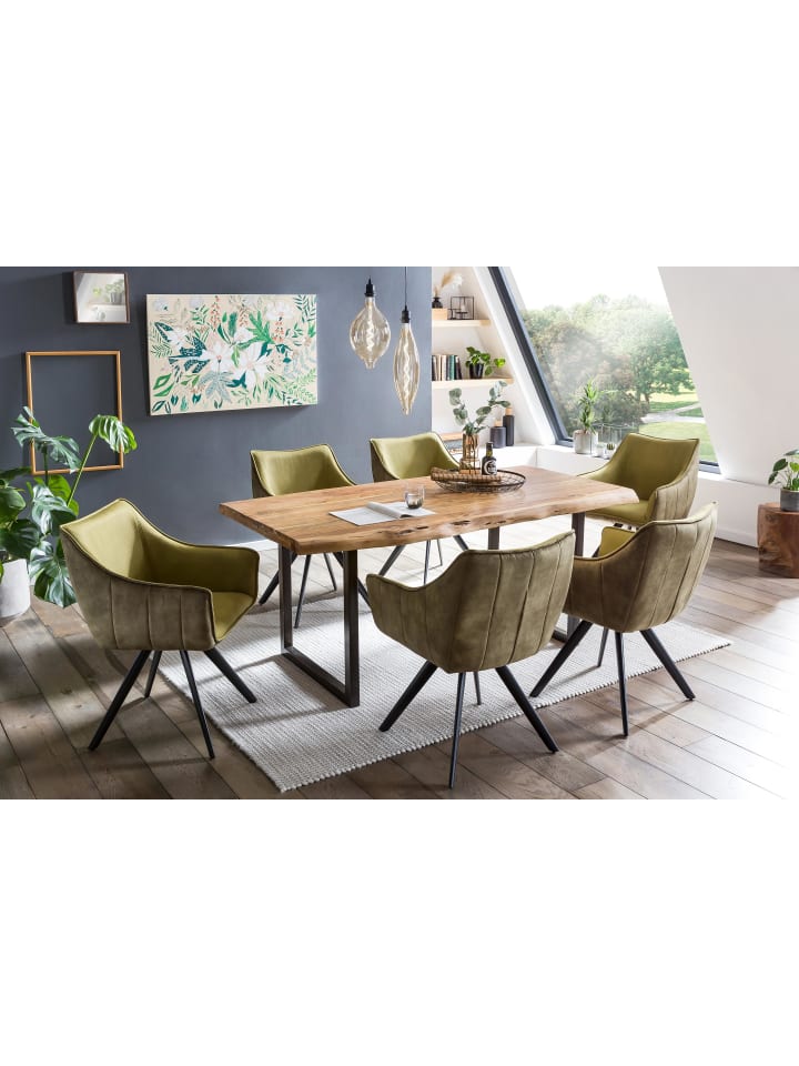 GMD Living 2er Esszimmerstuhl Set Drehstuhl MARKO in moosgrün günstig kaufen onesize