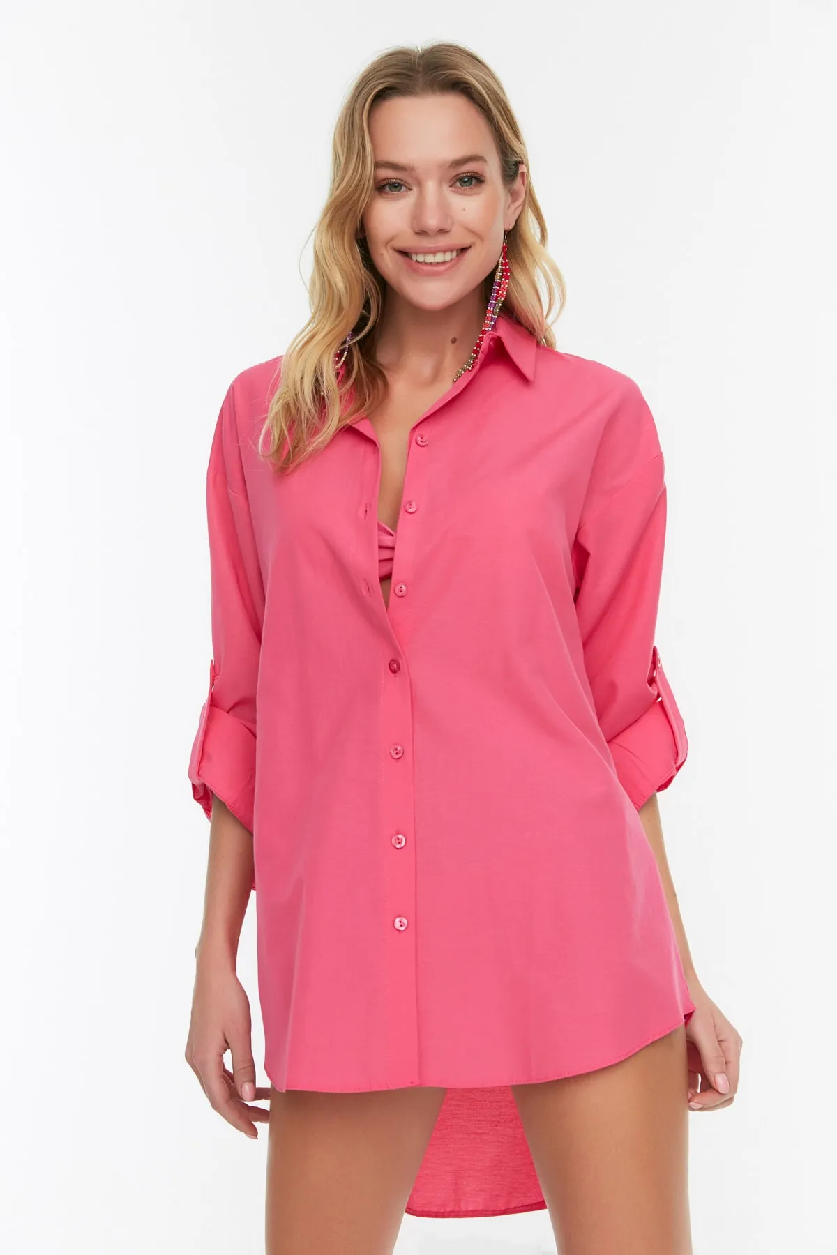 Trendyol Collection  Rosa gewebtes Hemd TBESS22GO0664