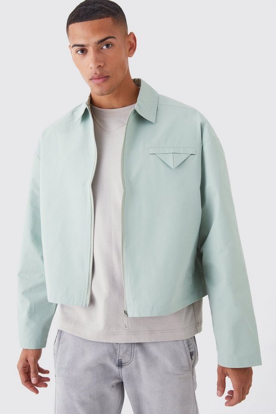 Kastige Twill Harrington-Jacke