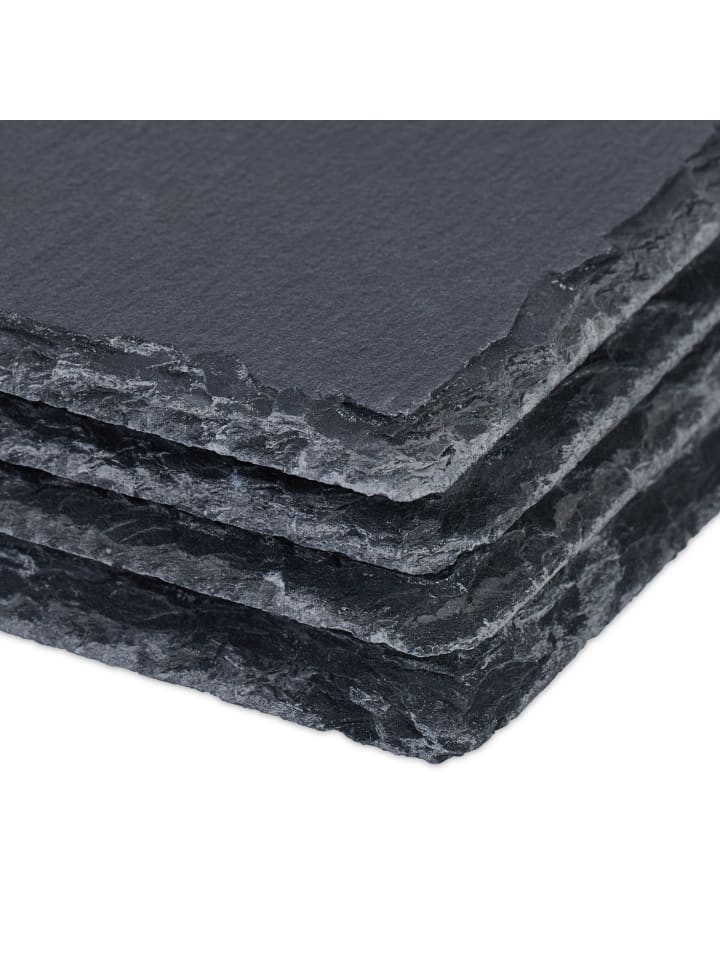 relaxdays 4 x Schieferplatte in Anthrazit - (B)26 x (T)16 cm günstig kaufen onesize