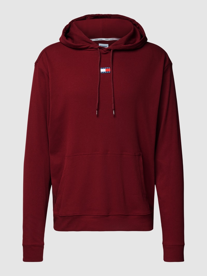 Hoodie in Ripp-Optik Modell 'HERITAGE' in dunkelrot
