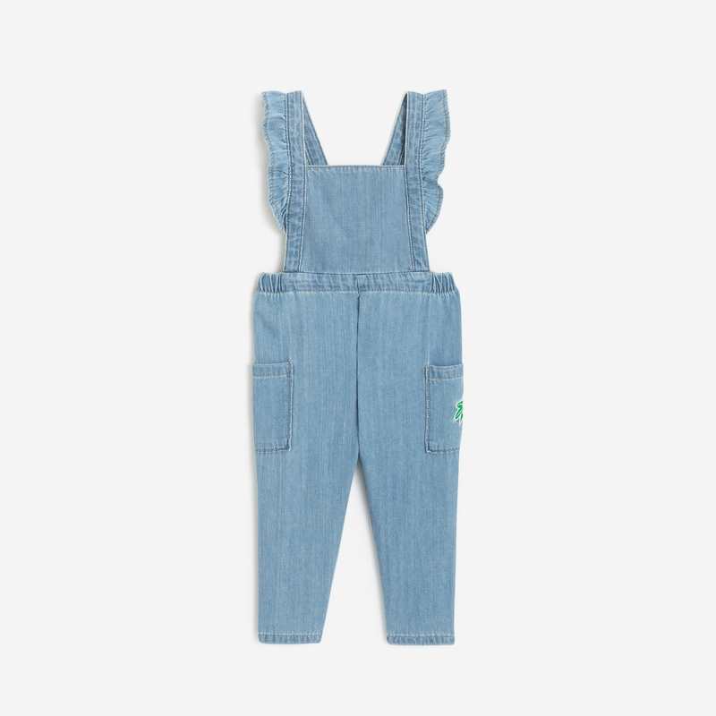 Salopette en jean bébé fille bleue délavé Catimini