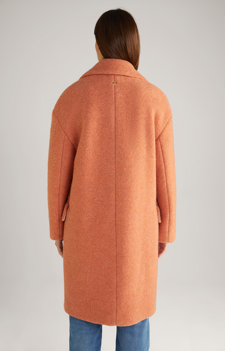 Wool-Blend-Mantel in Terracotta