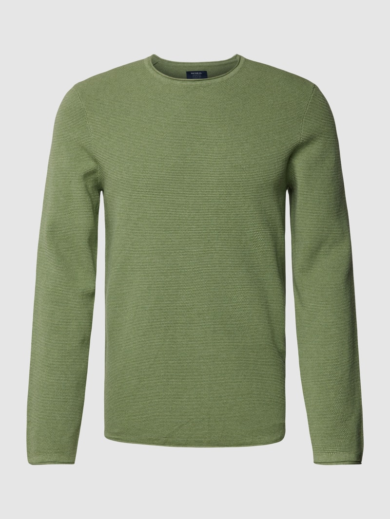Strickpullover mit Rundhalsausschnitt in mint meliert